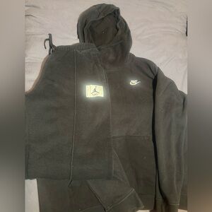 Nike Black Hoodie and Sweatpants Set with Jordan Patch